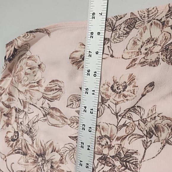 Soft Pink Floral Ruffled Tunic Blouse with Long Blouson Sleeves - Picture 6 of 11